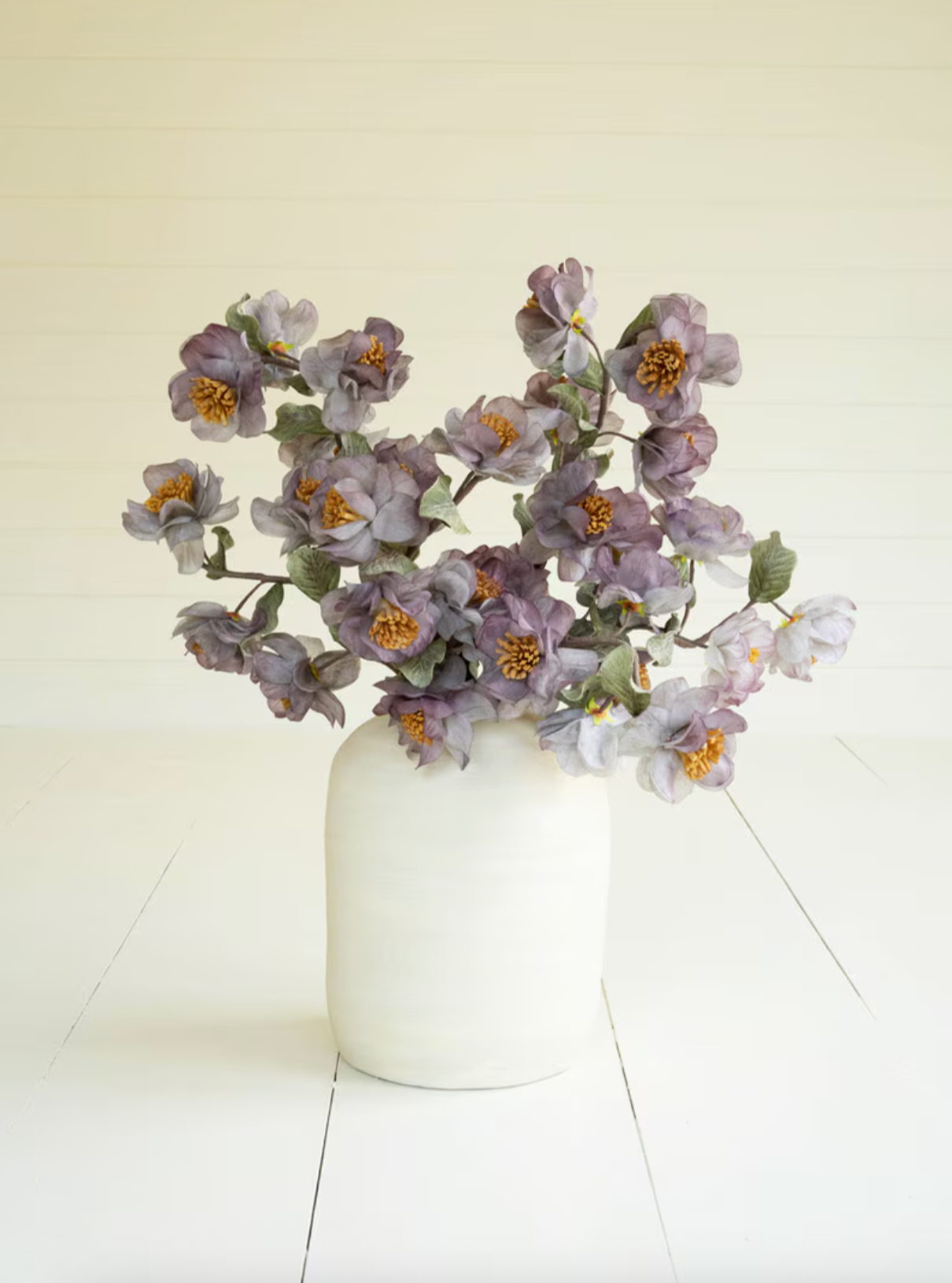 Artificial Dusty Purple Wildflower Branch, Faux Vintage Lavender Grey Floral Spray