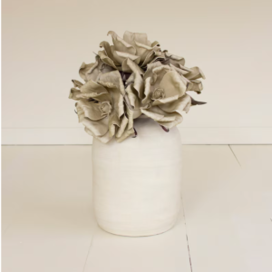 Artificial Dusty Beige Flower Bouquet, Vintage Faux Large Bloom Arrangement