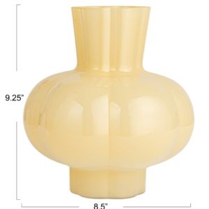 Yellow Pleated Vase
